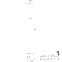 Вішалка з п'ятьма гачками Аква Родос Capri 6655x5 хром