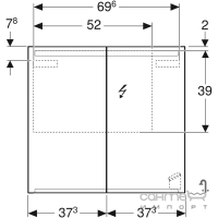 Подвесной зеркальный шкафчик с LED-подсветкой, розеткой и сенсором Geberit Option 500.205.00.1