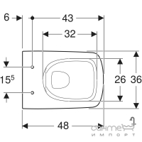 Безободковый подвесной унитаз Geberit Selnova Compact 500.280.01.7 белый