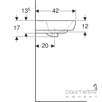 Подвесная раковина Geberit Selnova Square 500.310.01.7 белая