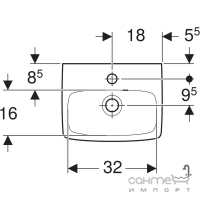 Подвесная раковина Geberit Selnova Square 500.316.01.7 белая