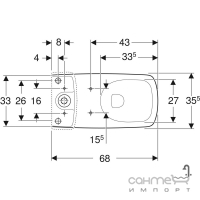 Безободковая напольная чаша унитаза Geberit Selnova Square 500.489.01.7 белая