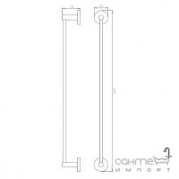 Тримач для рушників 60 см Аква Родос Gloria 8112 збройова сталь