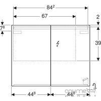 Подвесной зеркальный шкафчик с LED-подсветкой, розеткой и сенсором Geberit Option 500.583.00.1