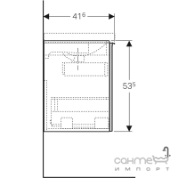 Подвесная тумба под раковину Geberit Acanto 500.614.01.2 белый глянец/фасад стекло