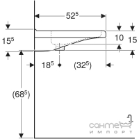 Подвесная раковина для маломобильных особ Geberit Selnova Comfort Square 500.785.00.7 белая