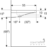 Подвесная раковина для маломобильных особ Geberit Selnova Comfort Square 500.789.01.7 белая