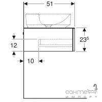 Подвесная тумба с столешницей под настольную раковину Geberit VariForm 501.166.00.1 лава