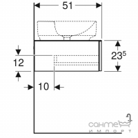 Подвесная тумба с столешницей под настольную раковину Geberit VariForm 501.172.00.1 лава