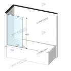Шторка на ванну Weston WS0 750x1500 прозрачное стекло/polish, правосторонняя
