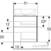 Подвесная тумба с столешницей под настольную раковину Geberit VariForm 501.190.00.1 лава