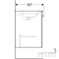 Підвісна тумба під раковину Geberit Selnova Square 501.231.00.1 світлий горіх
