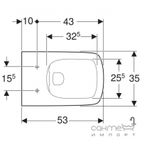 Безободковый подвесной унитаз Geberit Selnova Square 501.458.00.7 белый