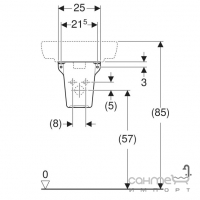Полупьедестал для раковины Geberit Selnova Square 501.477.00.7 белый