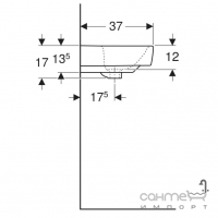 Подвесная раковина Geberit Selnova Compact 501.511.00.7 белая