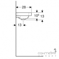 Подвесная раковина с отверстием под смеситель Geberit iCon Light 501.830.00.1 белая