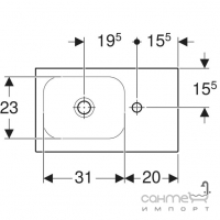 Подвесная раковина с отверстием под смеситель Geberit iCon Light 501.832.00.1 белая