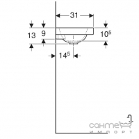 Подвесная раковина без отверстия под смеситель Geberit iCon Light 501.832.00.3 белая