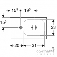 Подвесная раковина с отверстием под смеситель Geberit iCon Light 501.833.00.1 белая