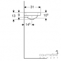 Подвесная раковина с отверстием под смеситель Geberit iCon Light 501.833.00.1 белая