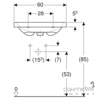 Меблева раковина з переливом Geberit iCon Light 501.834.00.3 біла