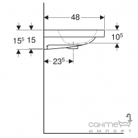 Меблева раковина з переливом Geberit iCon Light 501.834.00.3 біла