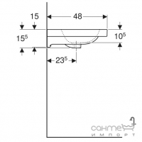 Меблева раковина з переливом Geberit iCon Light 501.835.00.3 біла