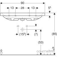 Меблева раковина з отвором під змішувач та переливом Geberit iCon Light 501.836.00.1 біла