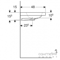 Мебельная раковина с переливом Geberit iCon Light 501.836.00.3 белая