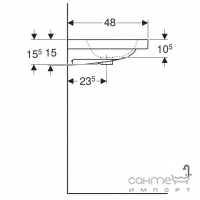 Меблева раковина з переливом Geberit iCon Light 501.837.00.3 біла