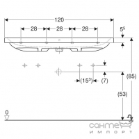 Меблева раковина без отворів під змішувачи та переливу Geberit iCon Light 501.837.00.7 біла