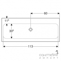 Мебельная раковина без отверстий под смесители и перелива Geberit iCon Light 501.837.00.7 белая