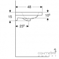 Двойная мебельная раковина с двумя отверстиями под смесители Geberit iCon Light 501.838.00.5 белая