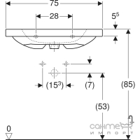 Меблева раковина з отвором під змішувач та переливом Geberit iCon Light 501.839.00.1 біла