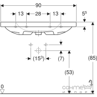 Меблева раковина з отвором під змішувач та переливом Geberit iCon Light 501.840.00.1 біла