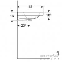 Мебельная раковина с переливом Geberit iCon Light 501.840.00.3 белая