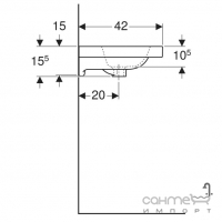 Мебельная раковина с переливом Geberit iCon Light 501.842.00.3 белая