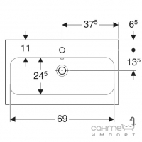 Мебельная раковина с отверстием под смеситель Geberit iCon Light 501.842.00.5 белая