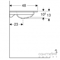 Мебельная раковина без отверстия под смеситель и перелива Geberit iCon 501.844.00.3 белая