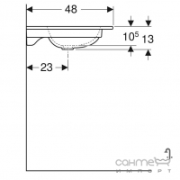 Мебельная раковина без отверстия под смеситель и перелива Geberit iCon 501.845.00.3 белая