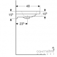 Мебельная раковина с переливом Geberit iCon Light 501.847.00.3 белая