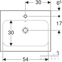 Мебельная раковина с отверстием под смеситель и переливом Geberit iCon Light 501.847.JT.1 матовая белая