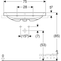 Меблева раковина з отвором під змішувач Geberit iCon Light 501.848.00.5 біла