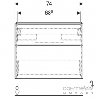 Подвесная тумба под раковину Geberit iCon 502.304.01.2 белый глянец, ручка хром