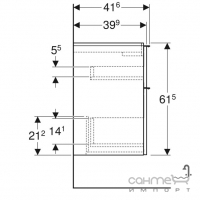 Подвесная тумба под раковину Geberit iCon 502.308.01.2 белый глянец, ручка хром