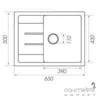 Гранітна мийка для кухні без сифону Platinum Lotos 6550 кольору в асортименті