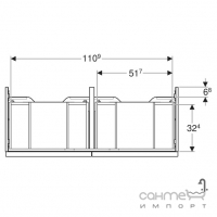 Подвесная тумба под двойную раковину Geberit iCon 502.314.JK.1 лава