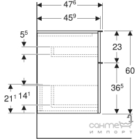 Подвесной комод Geberit iCon 502.315.01.2 белый глянец, ручка хром