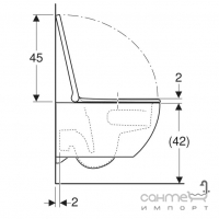 Безободковый подвесной унитаз с сидением softclose дюропласт Geberit Acanto TurboFlush 502.774.00.1 белый