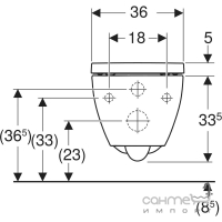 Безободковый подвесной унитаз с сидением softclose дюропласт Geberit Acanto TurboFlush 502.774.00.1 белый